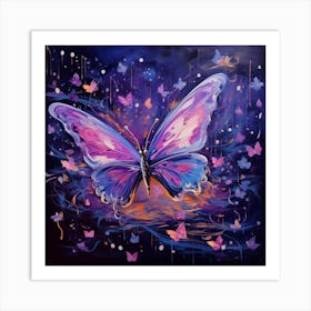 Butterfly In The Night Sky Art Print