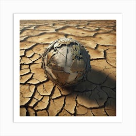 Earth Globe Art Print