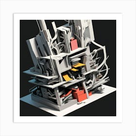 3d Model Of A Building 1 Art Print