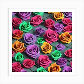 Colorful Roses 38 Art Print