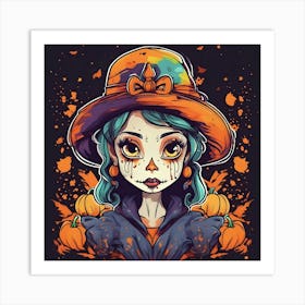 Halloween Girl 1 Art Print