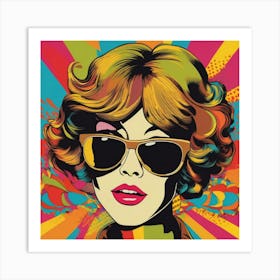 Pop Girl In Sunglasses Art Print