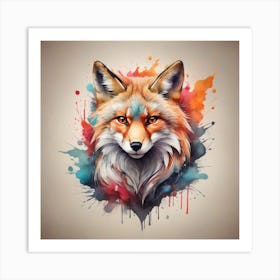 Fox Head Tattoo Art Print