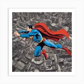 Superman In Flight Art Print