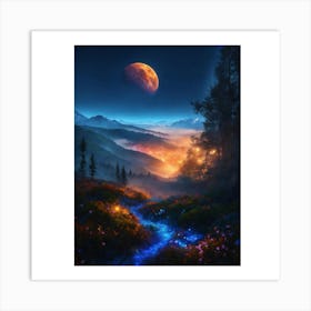 Moonlight In The Valley Art Print