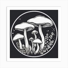 Mushrooms In A Circle 3 Art Print