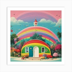 Rainbow House Art Print