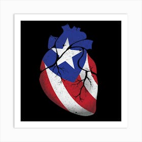 Puerto Rico Heart Flag Art Print