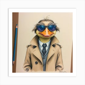 Duck With Sunglasses Art Print