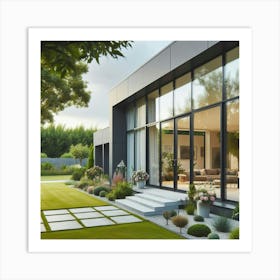 Modern House With Garden Art Print