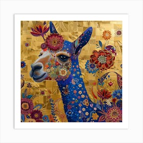 Patchwork Quilted Alpaca Art Print