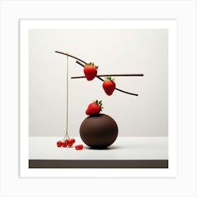 Strawbery And Choclate Art By Csaba Fikker011 Art Print