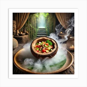 A Beautifully Plated Dish Called Cenote Ceviche, F Art Print