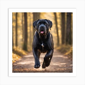 Cane Corso Running In The Woods 2 Art Print