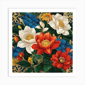 Russian Flowers Art Print