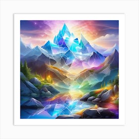 Abstract Mountain Landscape Art Print