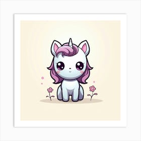 Kawaii Unicorn 2 Art Print