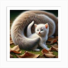 Cat And A Kitten Art Print