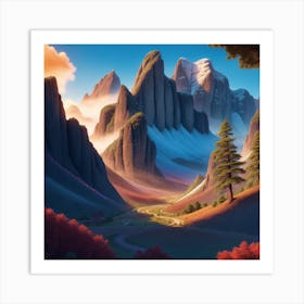 Landscape In The Mountains Art Print