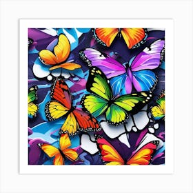 Colorful Butterflies 28 Art Print