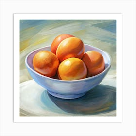 Orange Eggs In A White Bowl Art Print