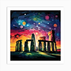 Stonehenge At Night Art Print