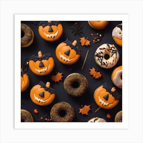 Halloween Doughnuts Art Print