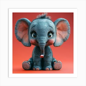 Cute Elephant 6 Art Print