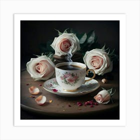 Coffee And Roses 27 Art Print