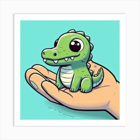 Tiny Crocodile Art Print