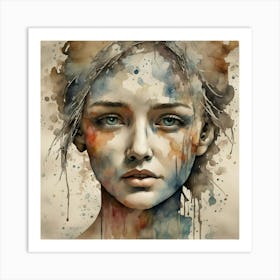 Watercolor Of A Woman 52 Art Print