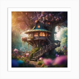 Round House in the Trees Art Print