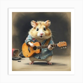 Hamster Playing Guitar 1 Art Print