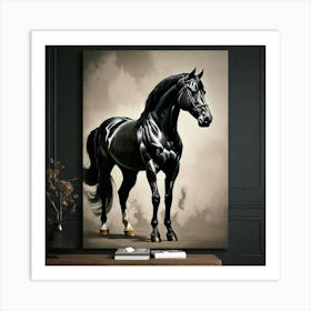 Black Horse Painting Art Print