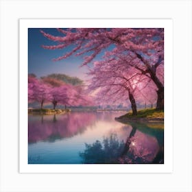 Cherry Blossom reflections Art Print