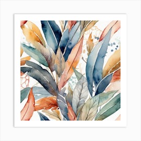 Watercolor Leaves Art Print