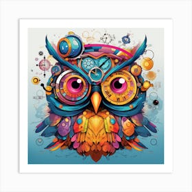 Owl Clockwork Art Print