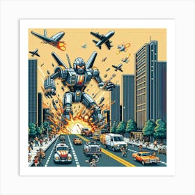 8-bit giant robot rampage 1 Art Print