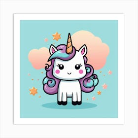 Cute Unicorn 521 Art Print