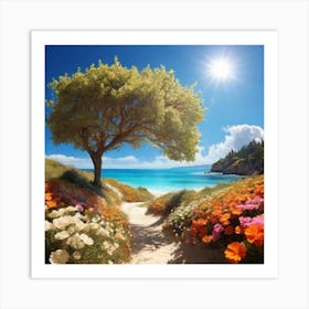 Tree On The Beach Art Print