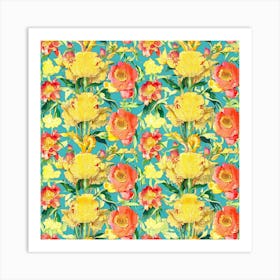 Yellow And Orange Flowers Art Print