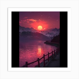 Sunset In The Mountains Art Print