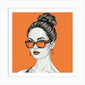 Woman In Sunglasses Art Print