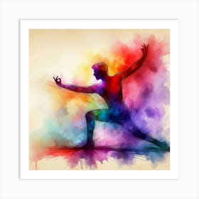 Yoga Pose Watercolor Illustration Art Print