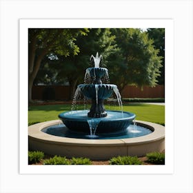 Fountain In A Garden Art Print