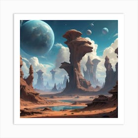 Alien Landscape art print Art Print