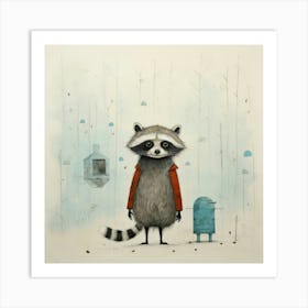 Raccoon In The Woods Art Print