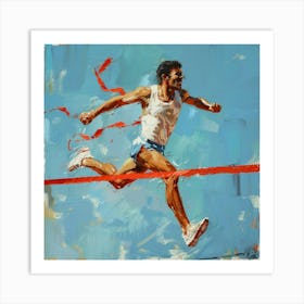 Runner At The Hurdles Art Print