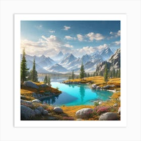 Lake In The Mountains 6 Art Print