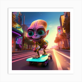 Alien Skate 14 Art Print